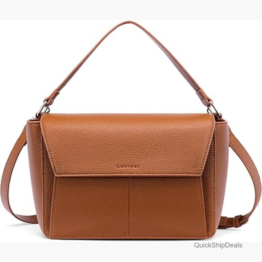 Faux Leather Crossbody Bag with Adjustable Strap and Top Handle